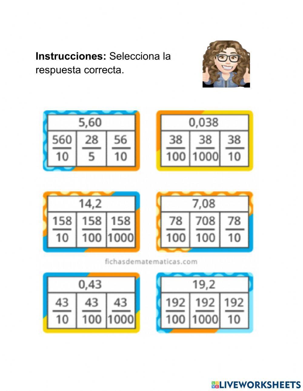 Fracciones y decimales