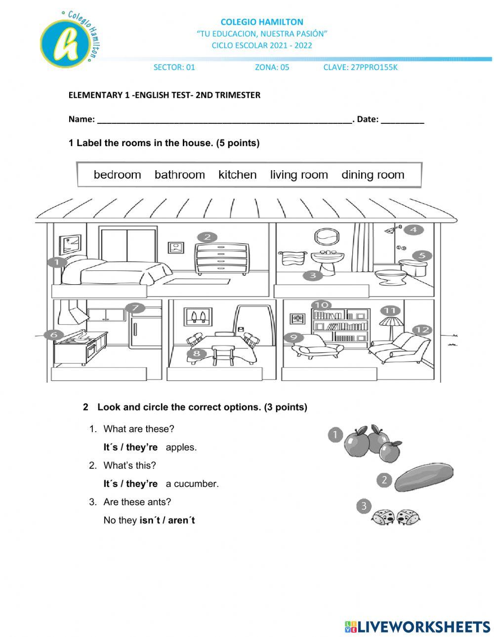 English test 2nd trimester