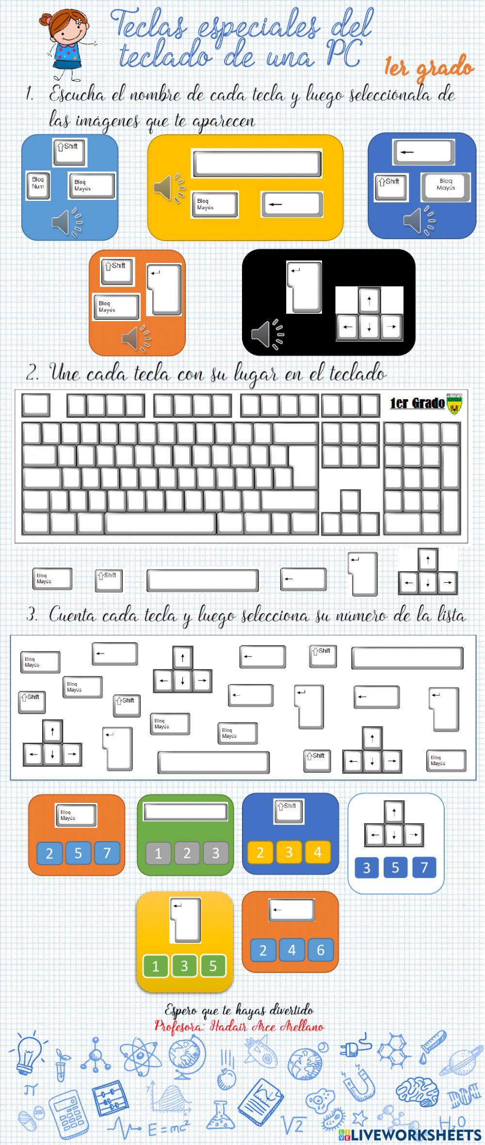 Teclas especiales - 1er grado