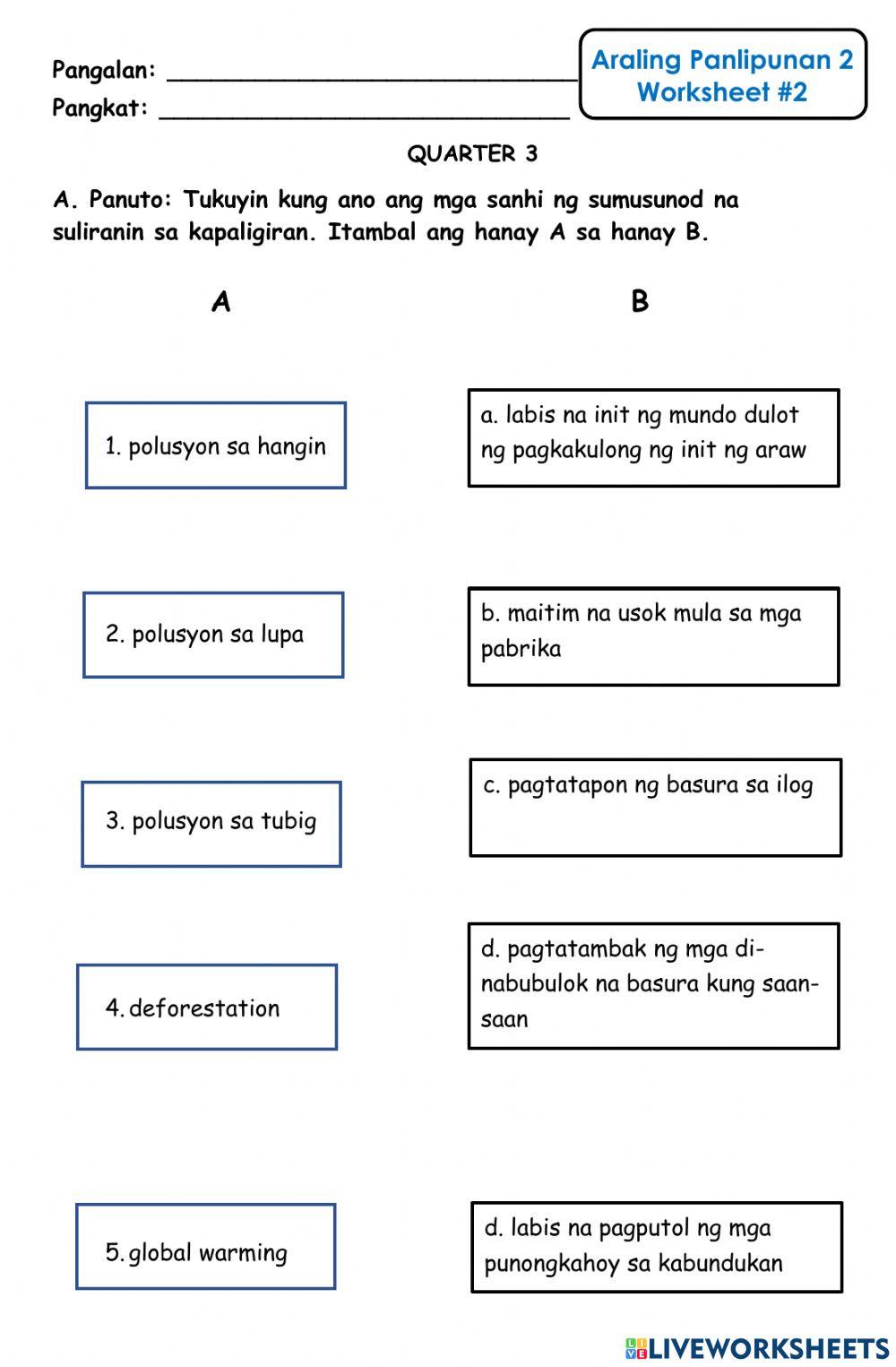 Araling Panlipunan Q3 - Suliranin sa Kapaligiran