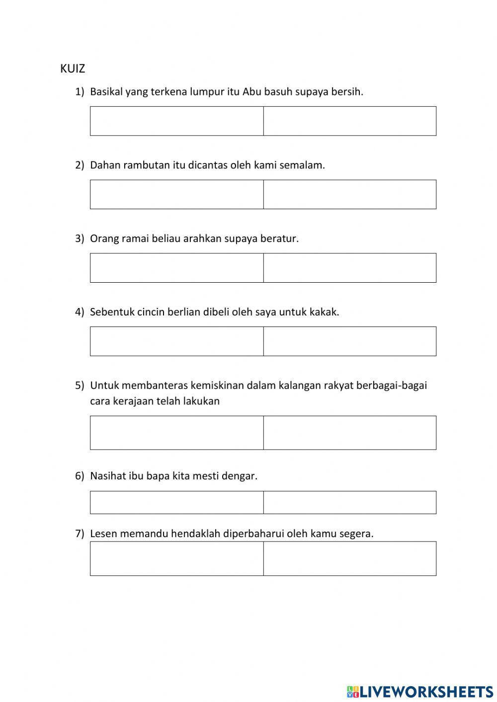 Kuiz kata ganti nama diri
