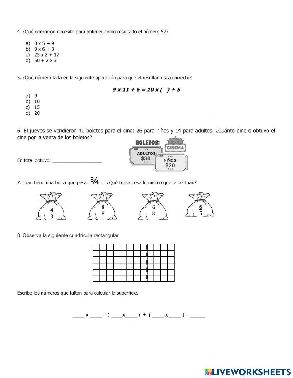 Examen de Matemáticas