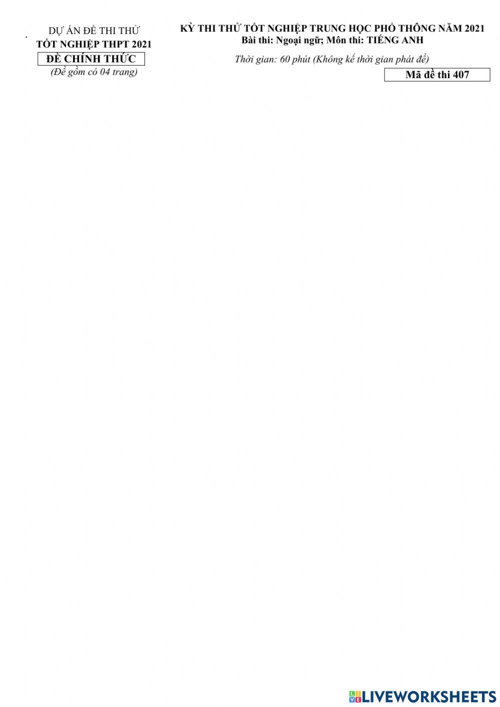 Test 7 đề dự án tn