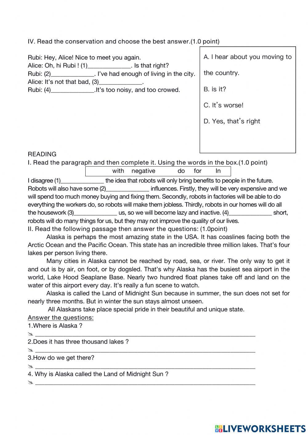 2nd mid term english 8 test 7