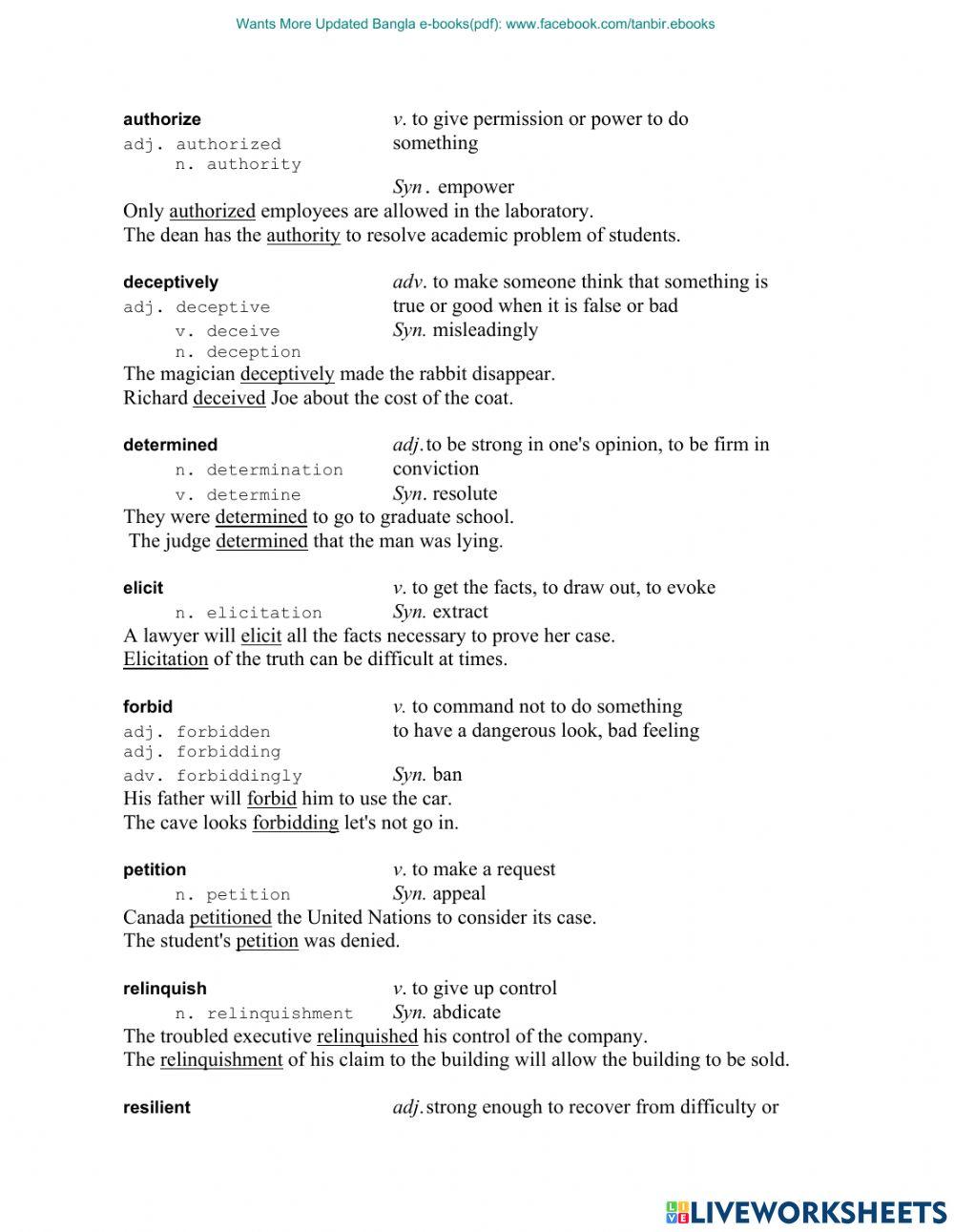 Vocabulary for TOEFL (4)