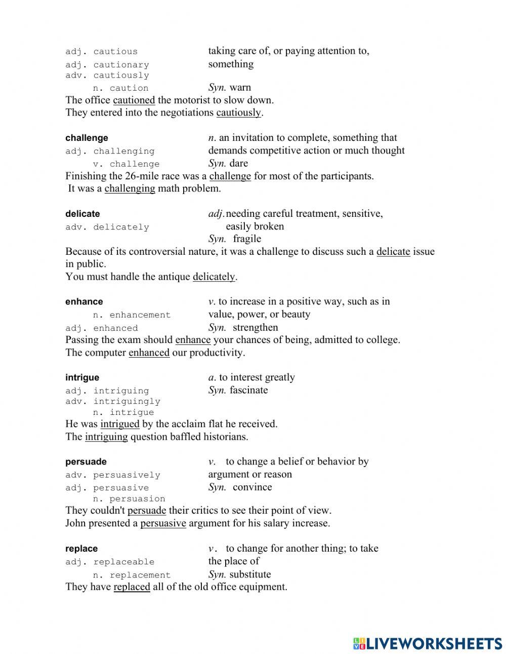 Vocabulary for TOEFL (5)