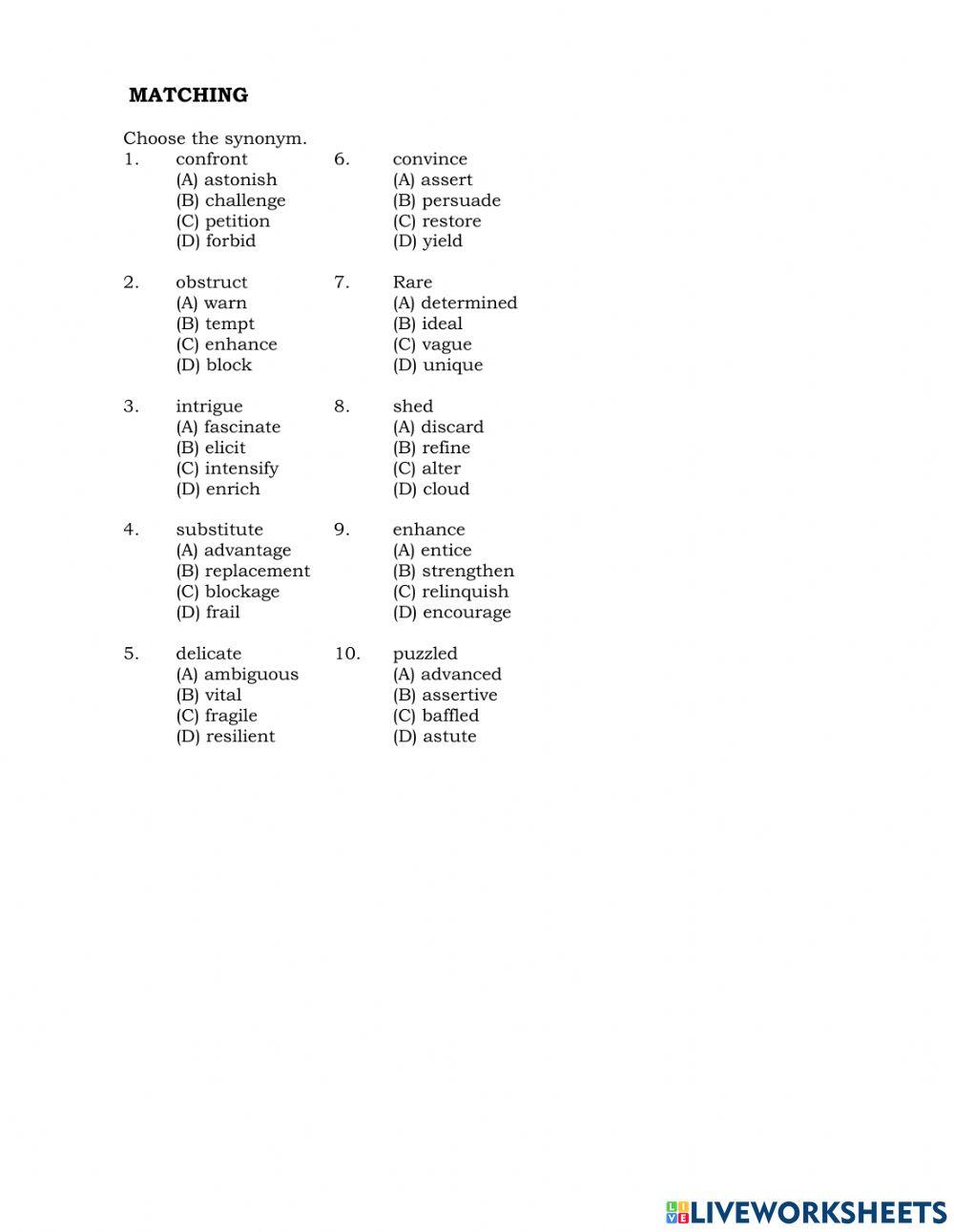 Vocabulary for TOEFL (5)