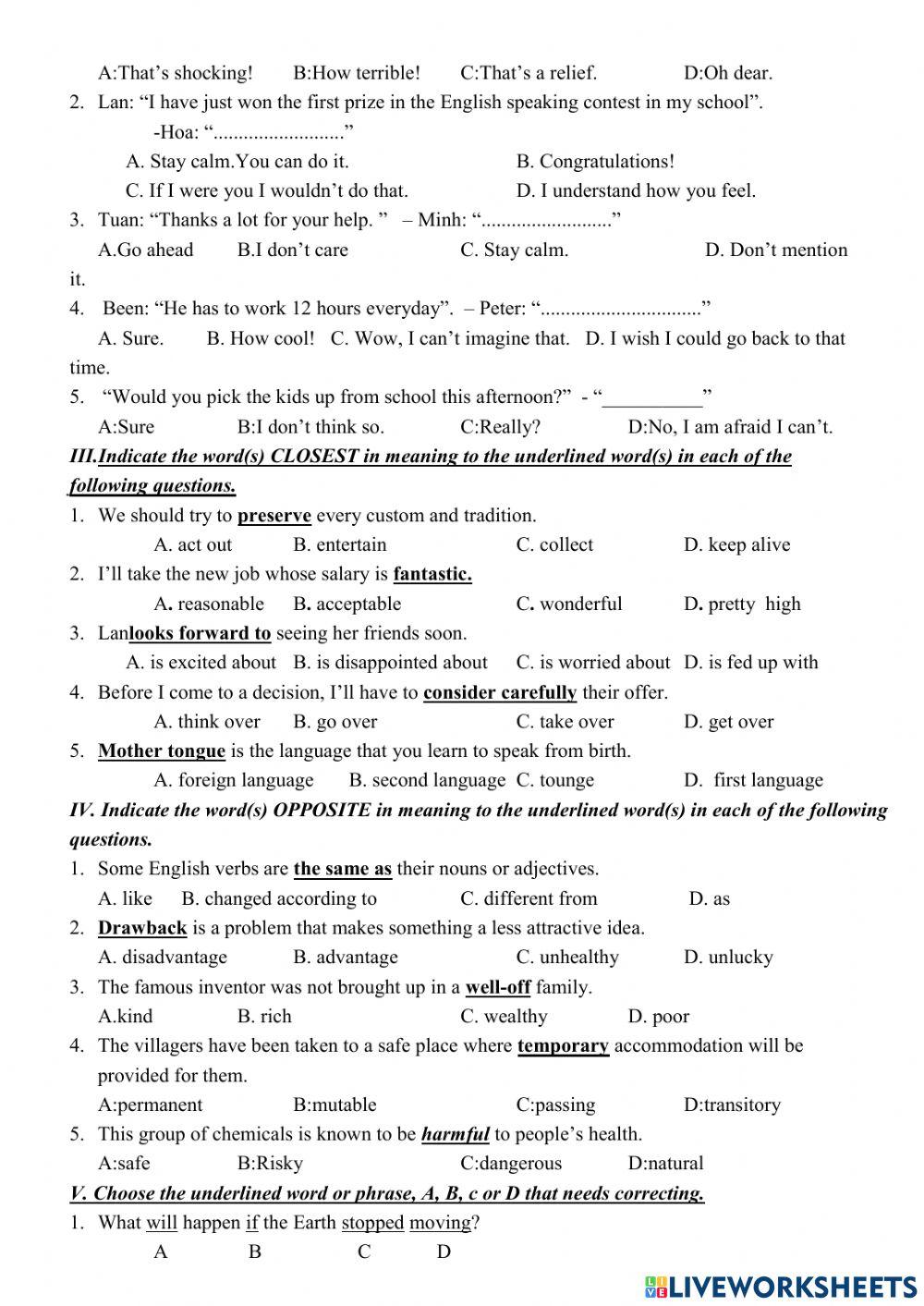 Grade 8- Mid term 2- DN school