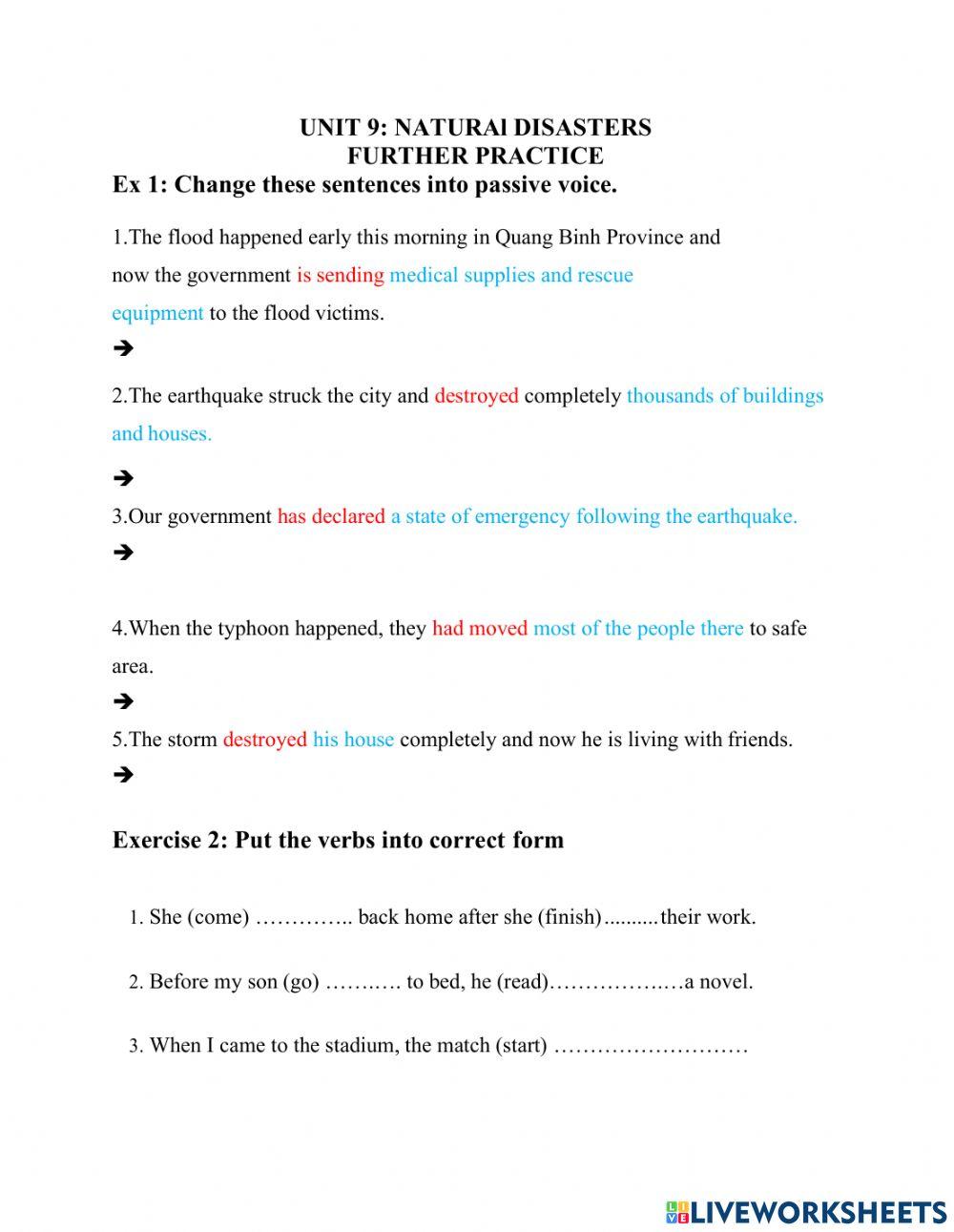 Unit 9: Natural disasters