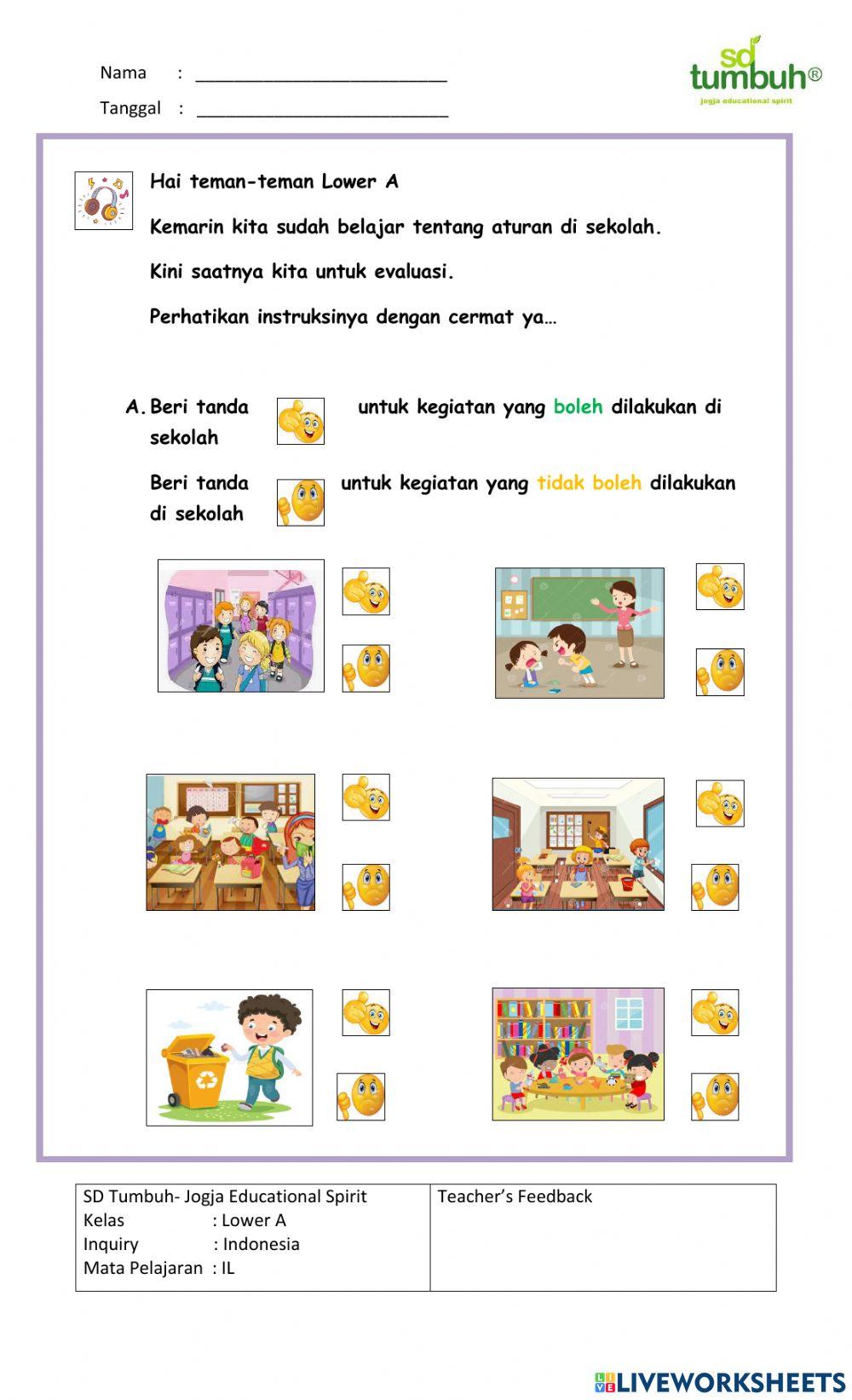 Integrated Learning-PPKn-Evaluasi Aturan di Sekolah-Memasangkan