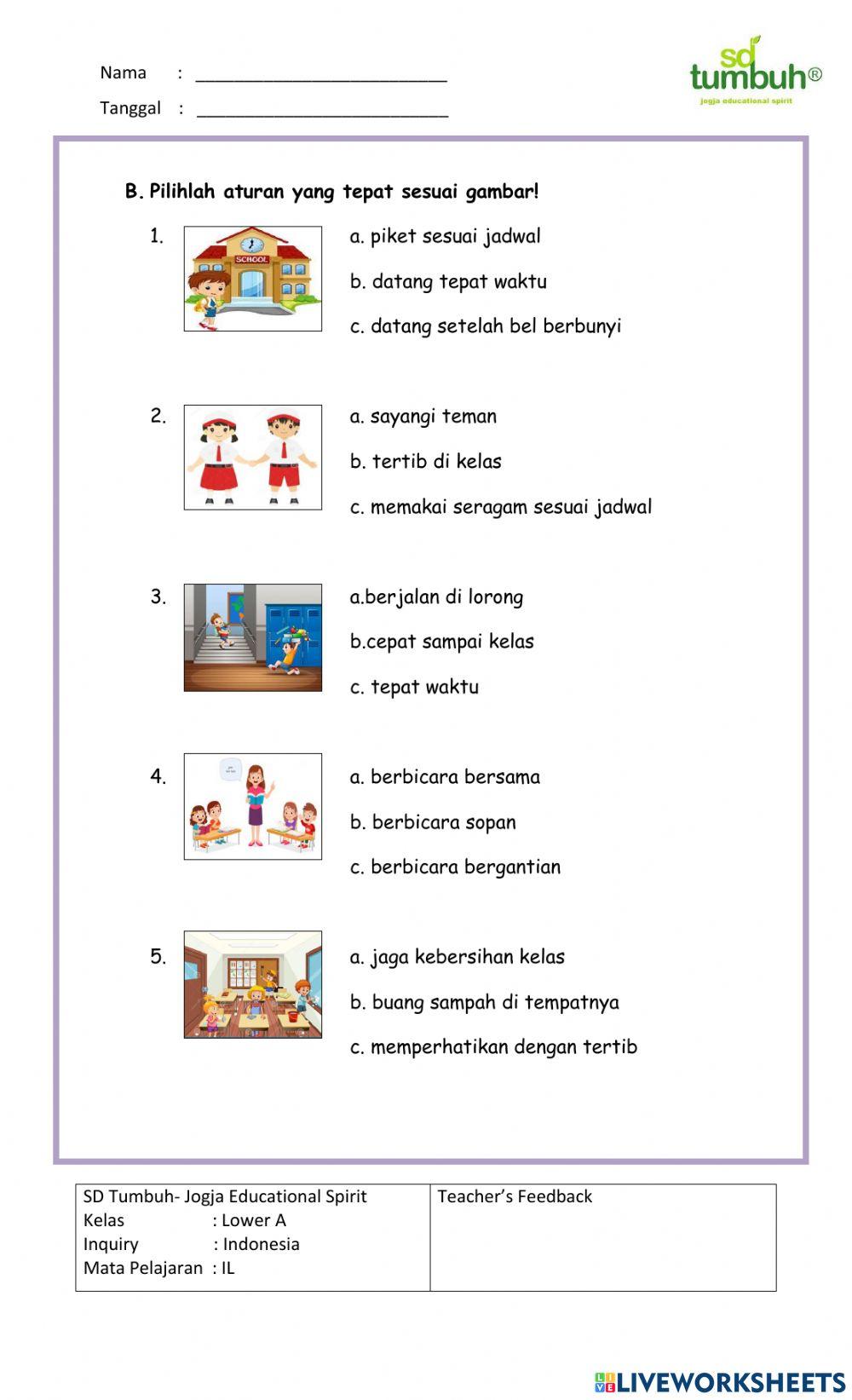 Integrated Learning-PPKn-Evaluasi Aturan di Sekolah-Memasangkan