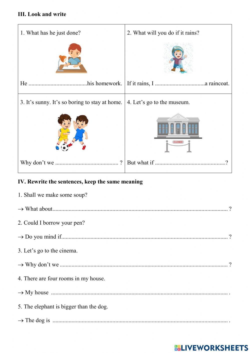 English online exercise for 5 | Live Worksheets