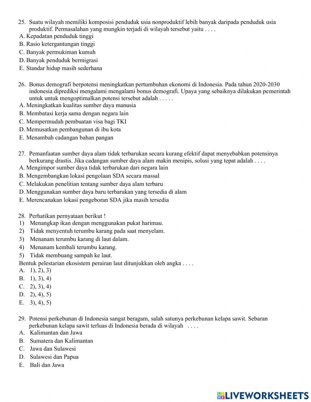 Soal pendalaman materi