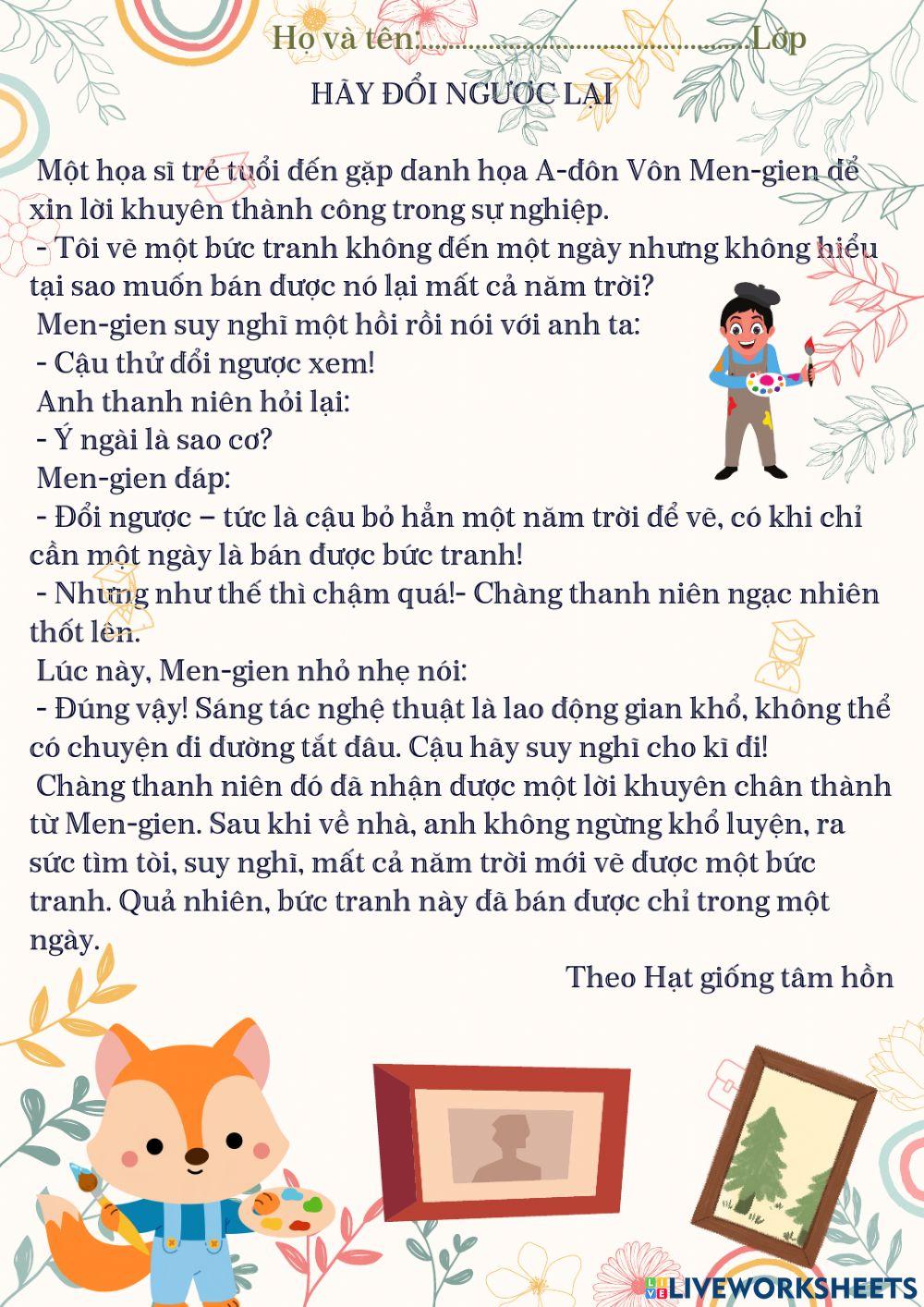 Ôn tập Giữa HKII-Lớp 3