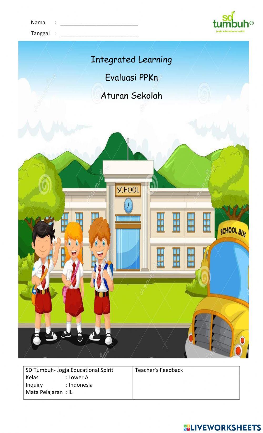 Integrated Learning-PPKn-Evaluasi Aturan di Sekolah-Pilihan Ganda