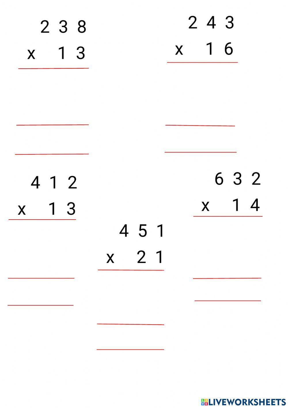 双位数乘法 2 digits multiplication