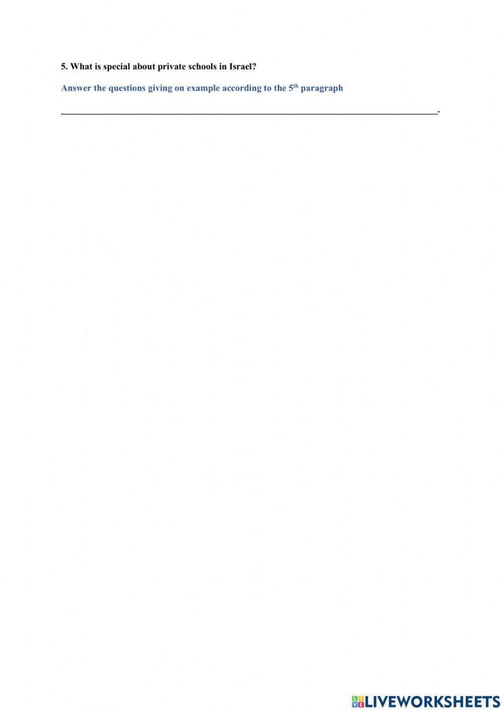 The diverse nature of Israel’s  society in the education system.