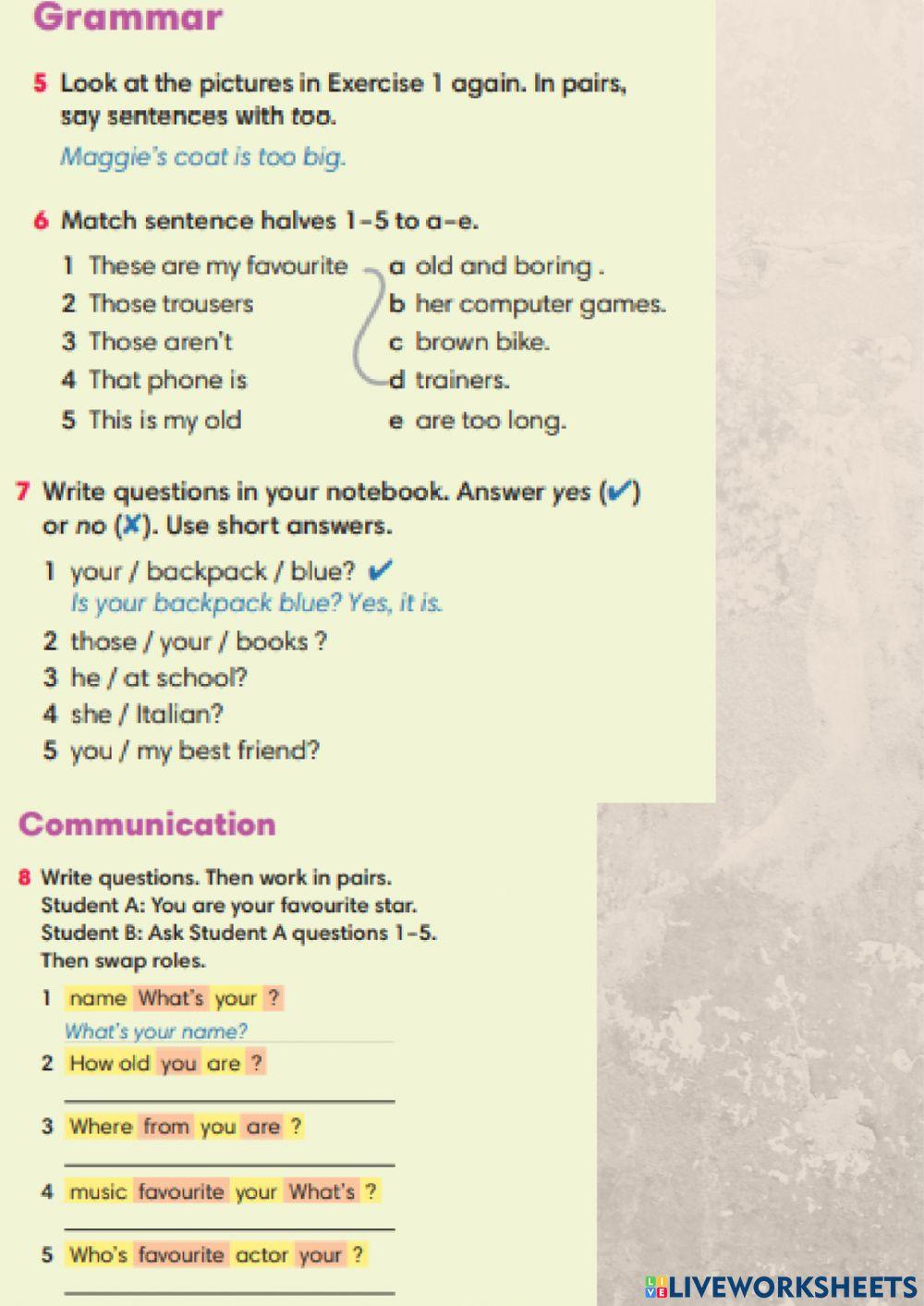 Academy Stars 1 Unit 2 Revision