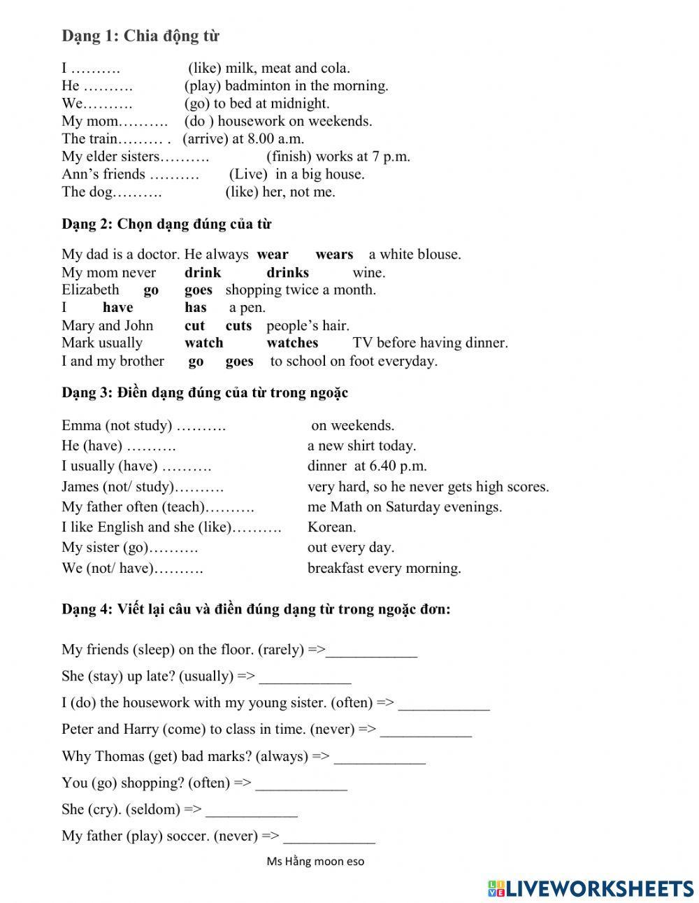 Simple tense grade 5