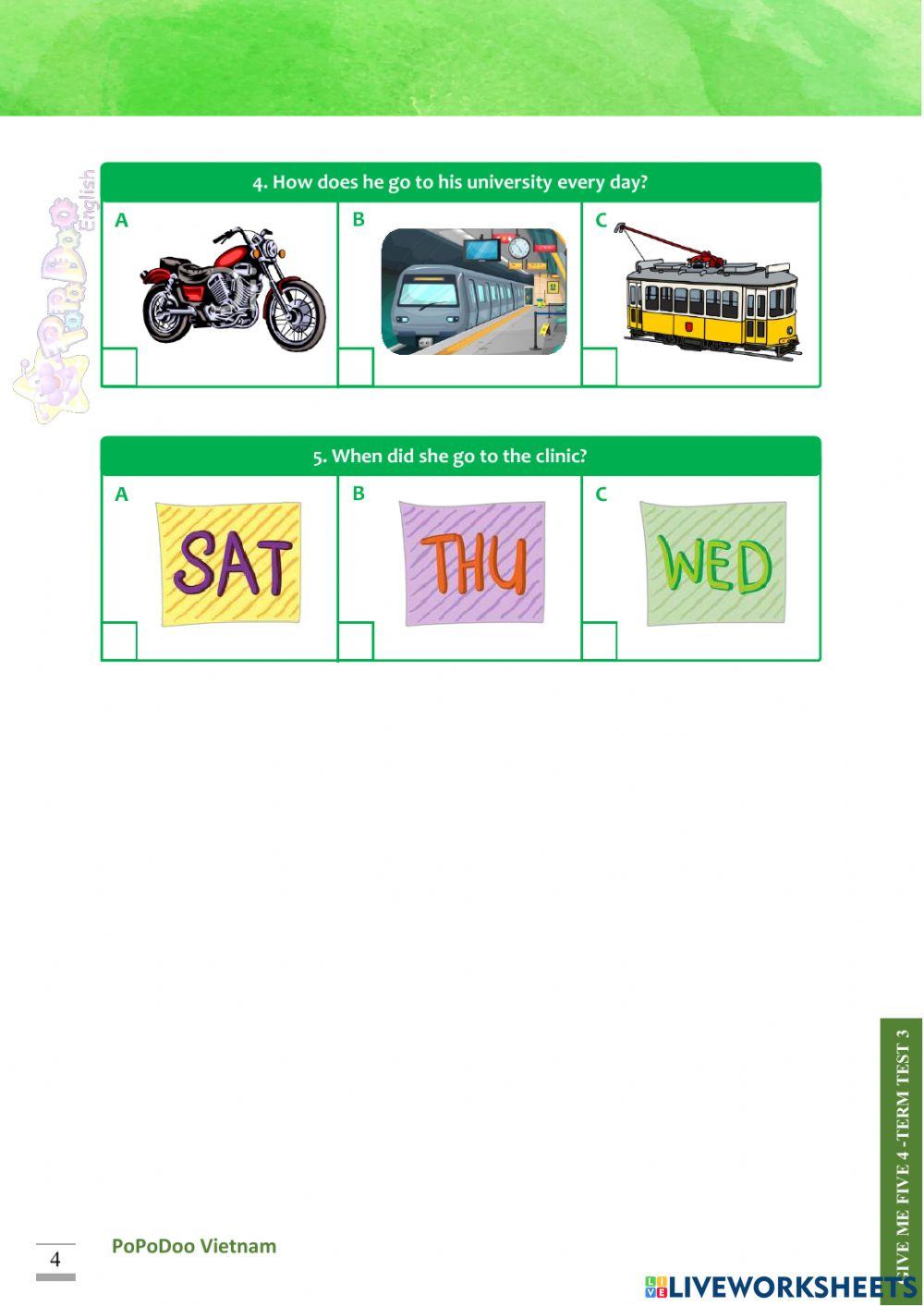 Give me five! 4 - Term test 3 - Listening