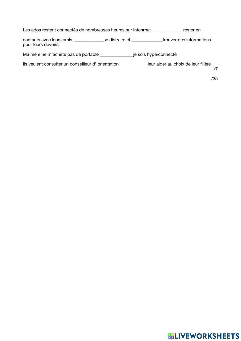 Parcours B1 dossier 4 contrôle de grammaire
