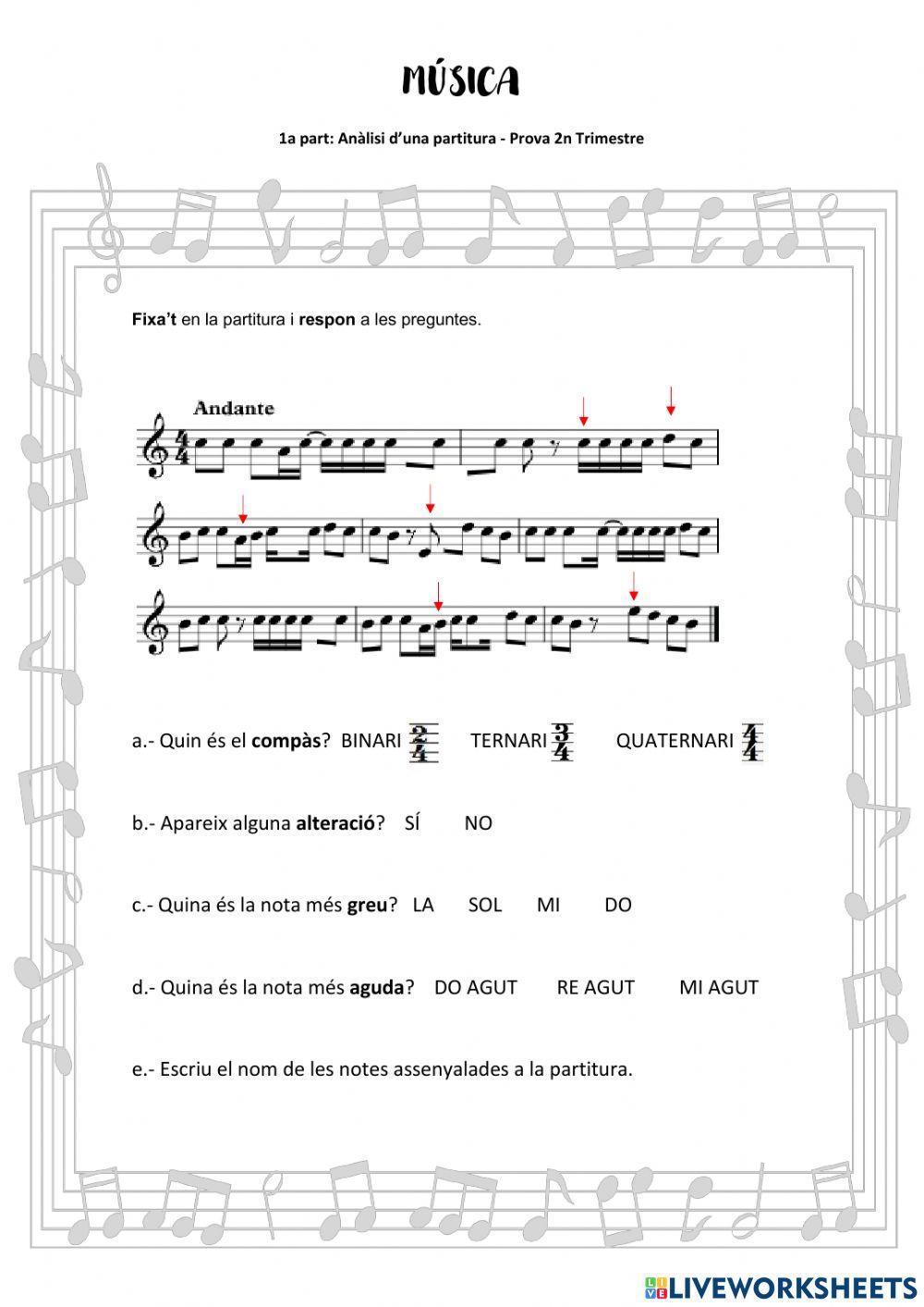Anàlisi de partitura Anàlisi de partitura