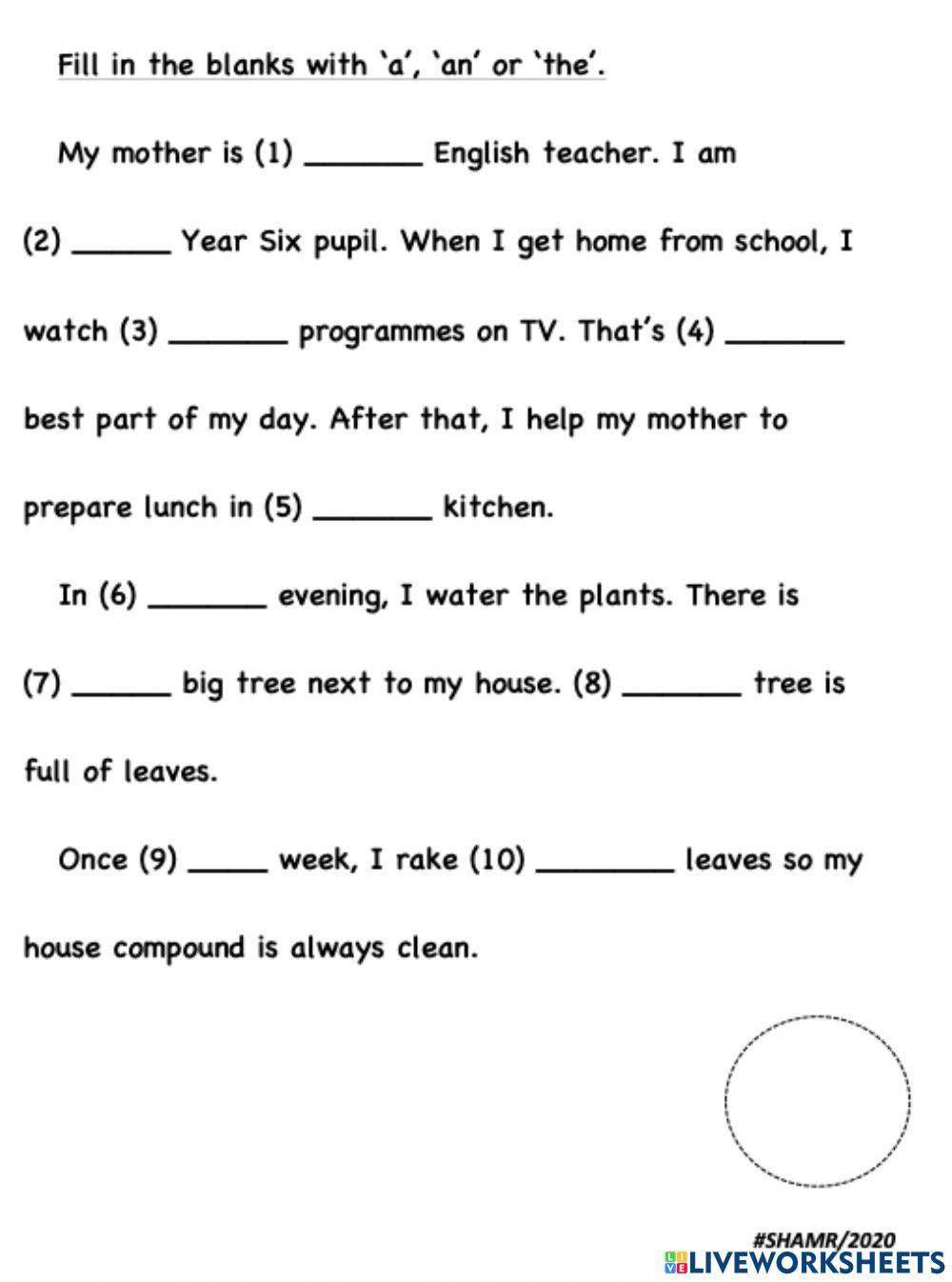 Articles - a, an, the