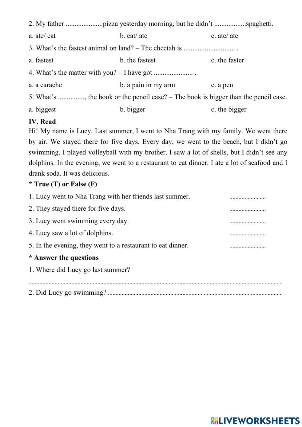 Worksheet 11.03