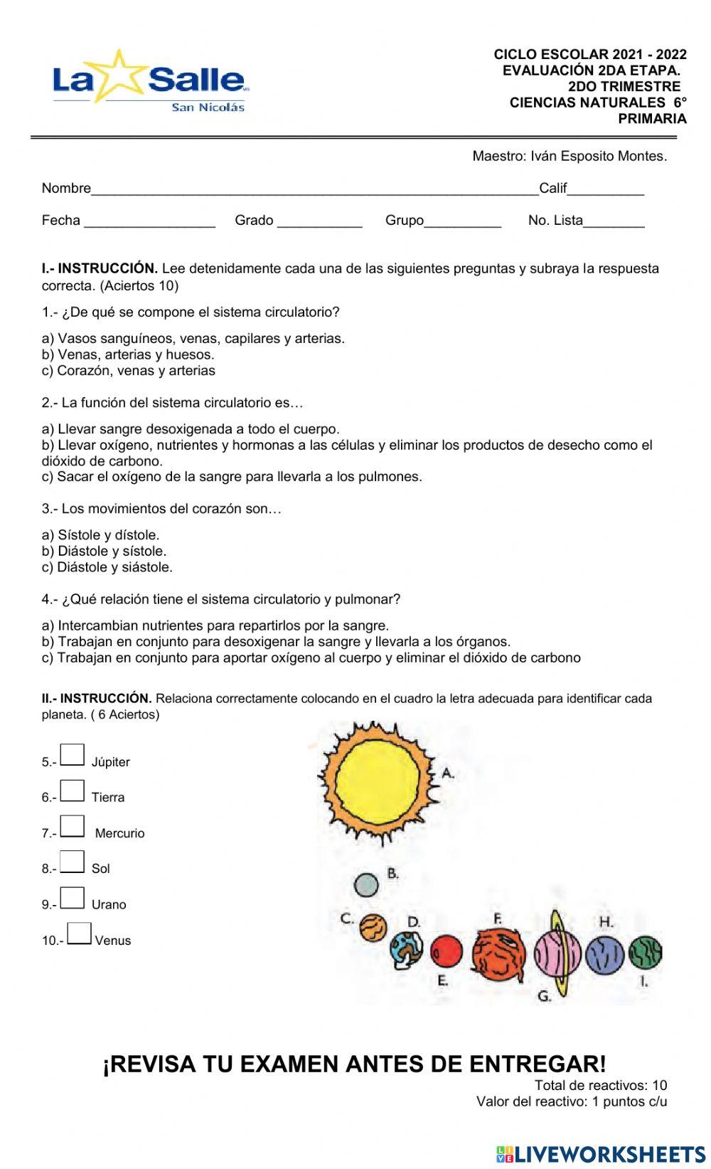 Evaluación Mensual Geografía Marzo
