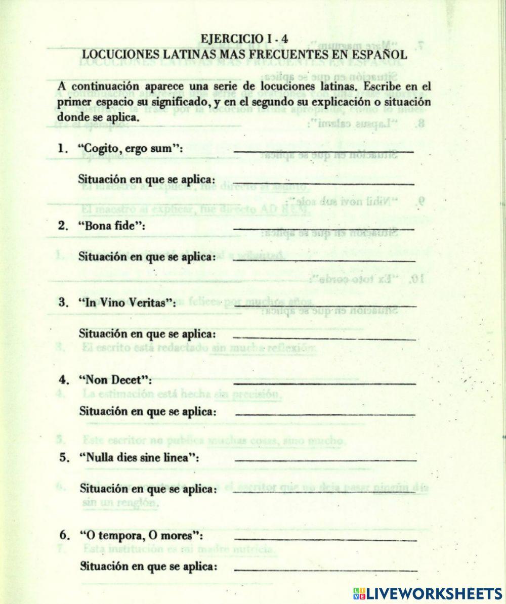 Ejercicio locuciones