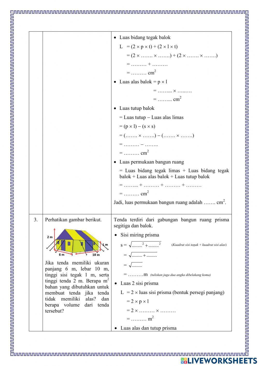 Luas Permukaan Gabungan Bangun Ruang Sisi Datar Kelas 8