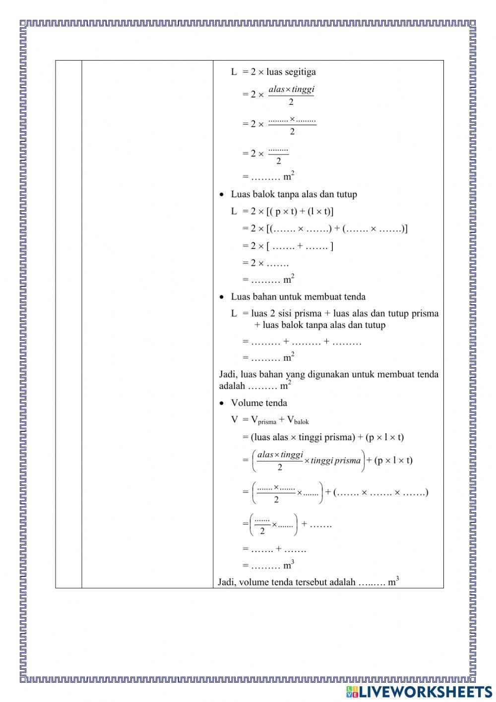 Luas Permukaan Gabungan Bangun Ruang Sisi Datar Kelas 8