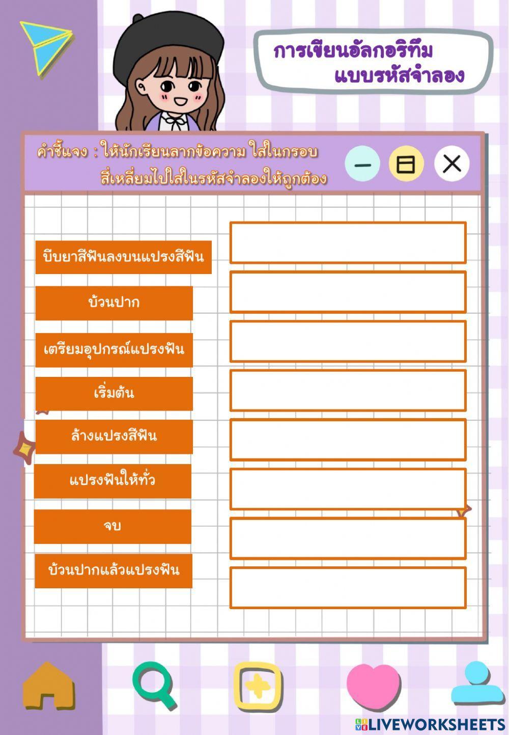 ใบงาน เรื่อง รหัสจำลองและผังงาน ใบงาน เรื่อง รหัสจำลองและผังงาน