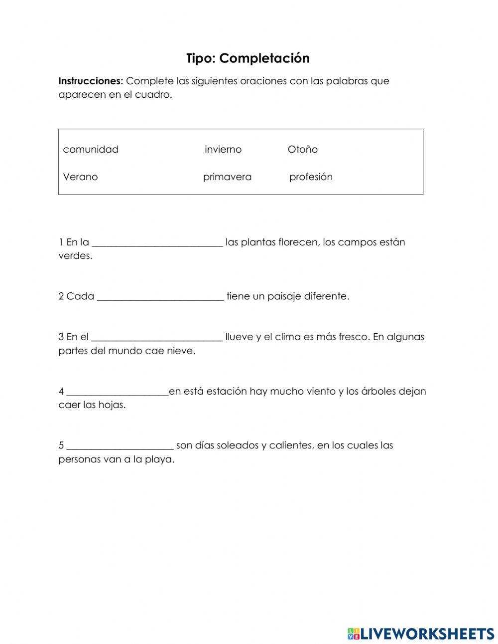 Estaciones, profesiones y oficios