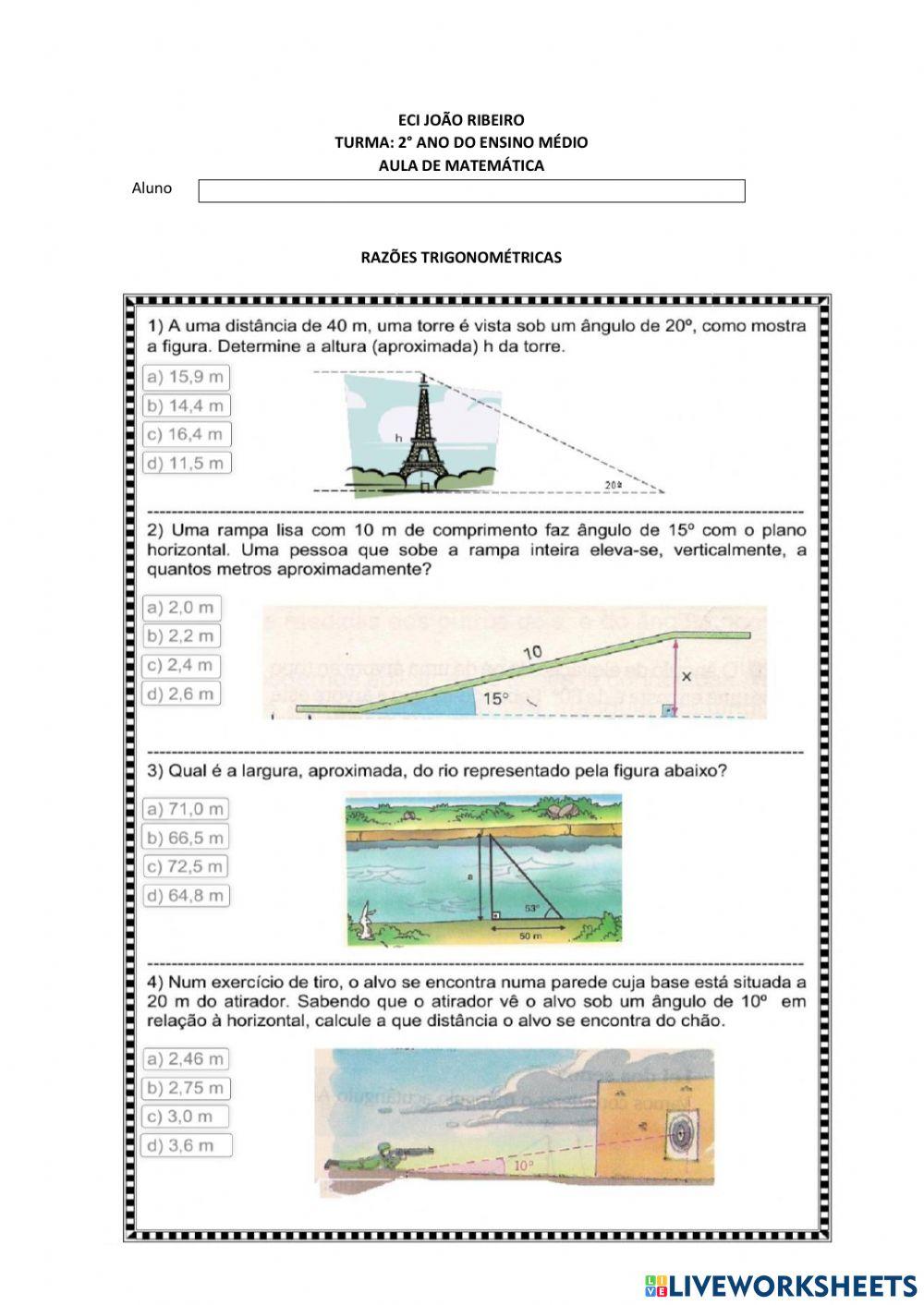 Razões trigonometricas