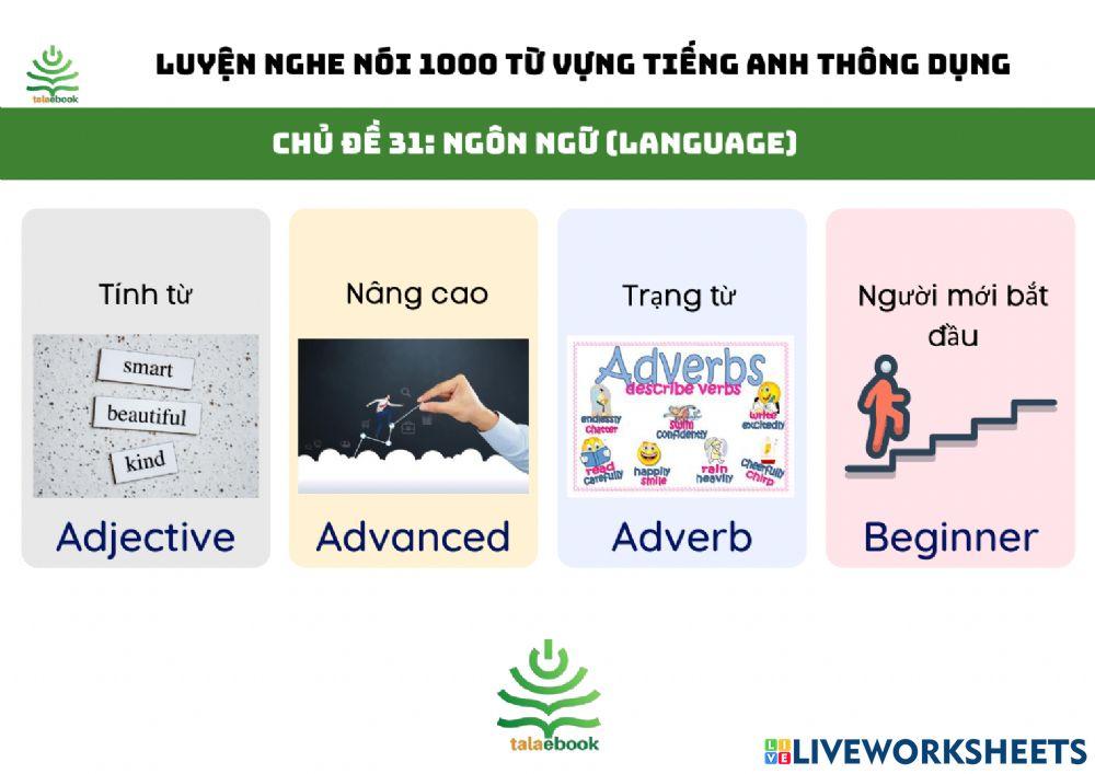 Tự luyện nghe nói 1000 từ vựng tiếng Anh thông dụng