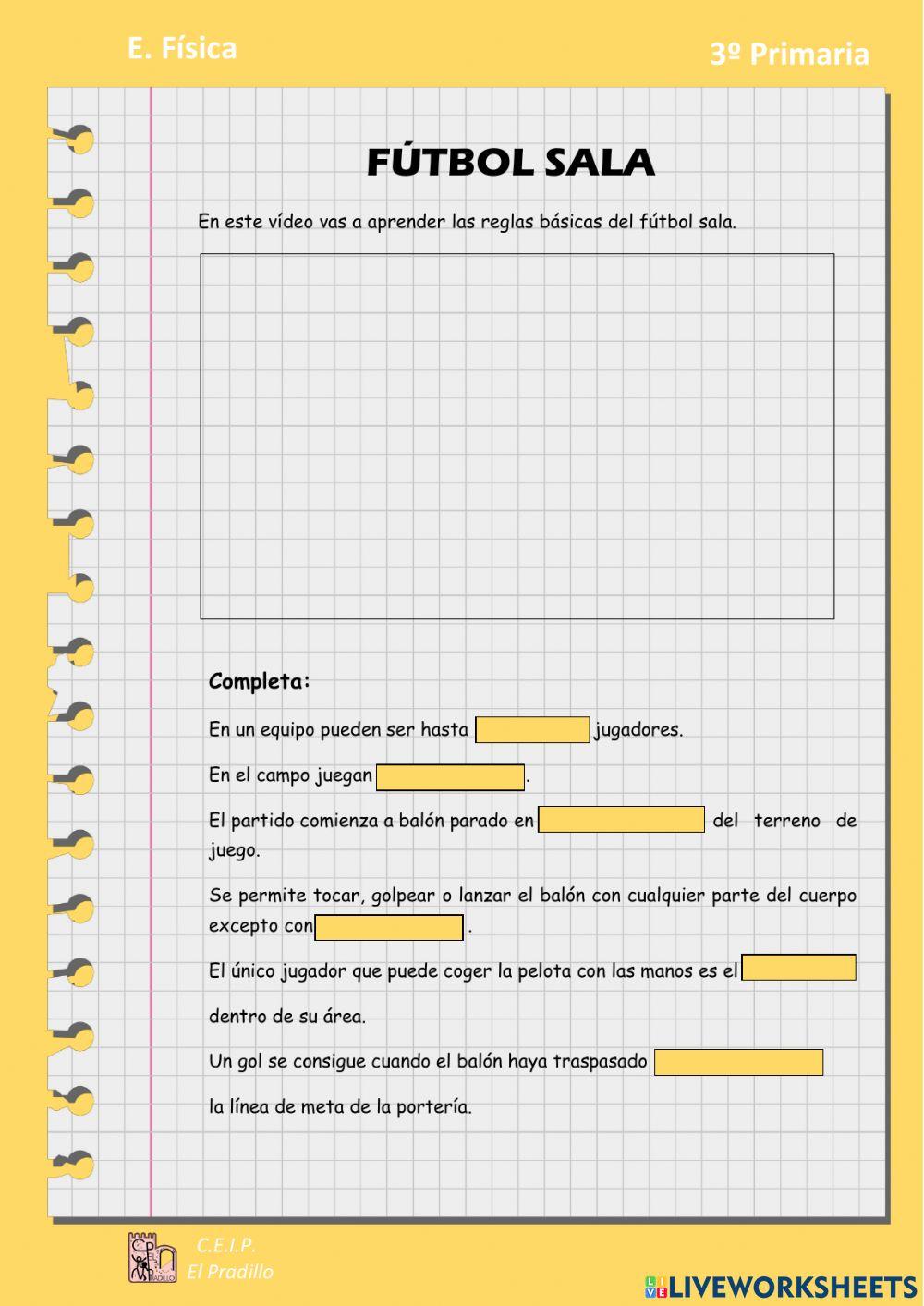 Fútbol sala | Free Interactive Worksheets | 1927003