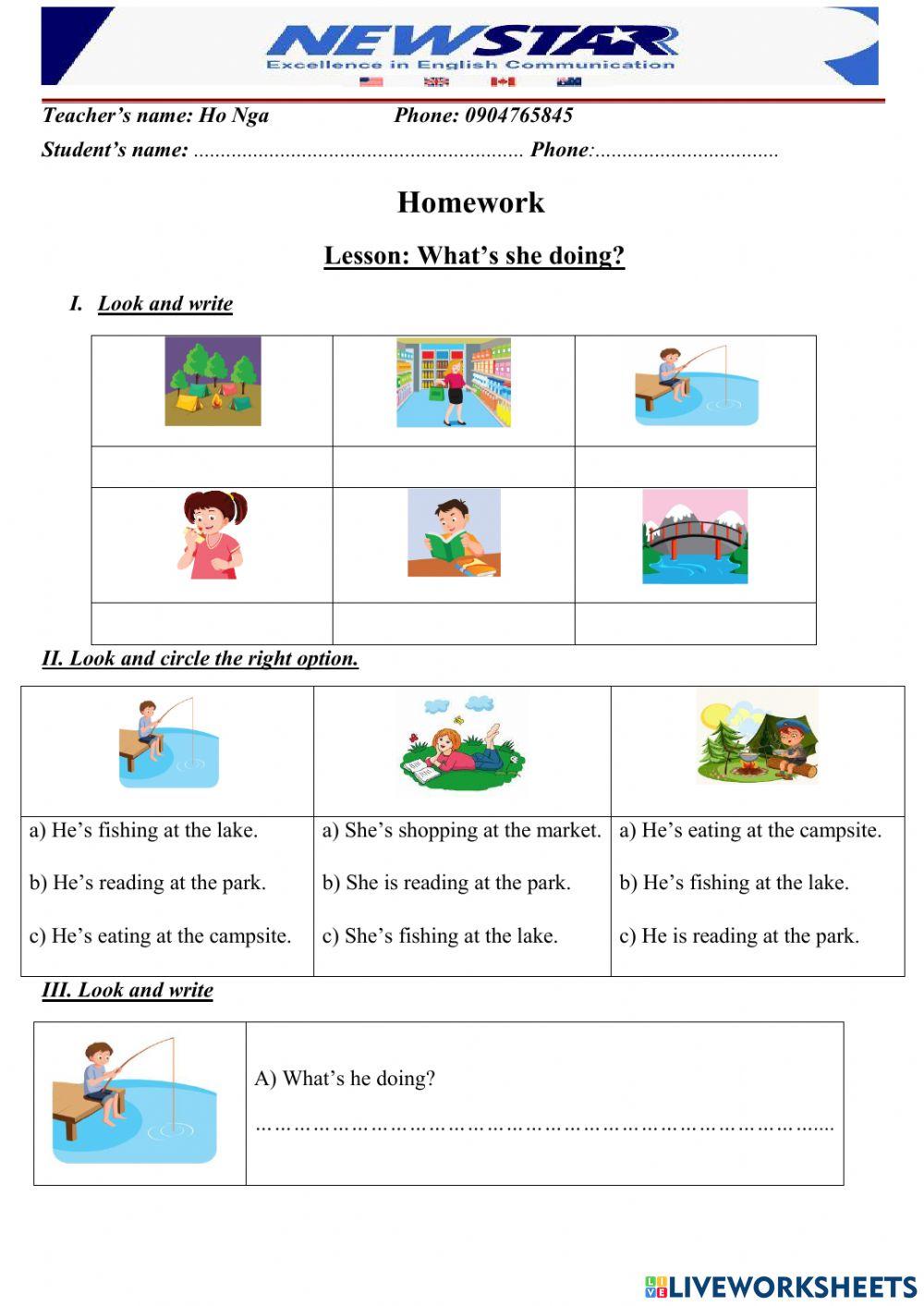 Lesson What's Mom doing