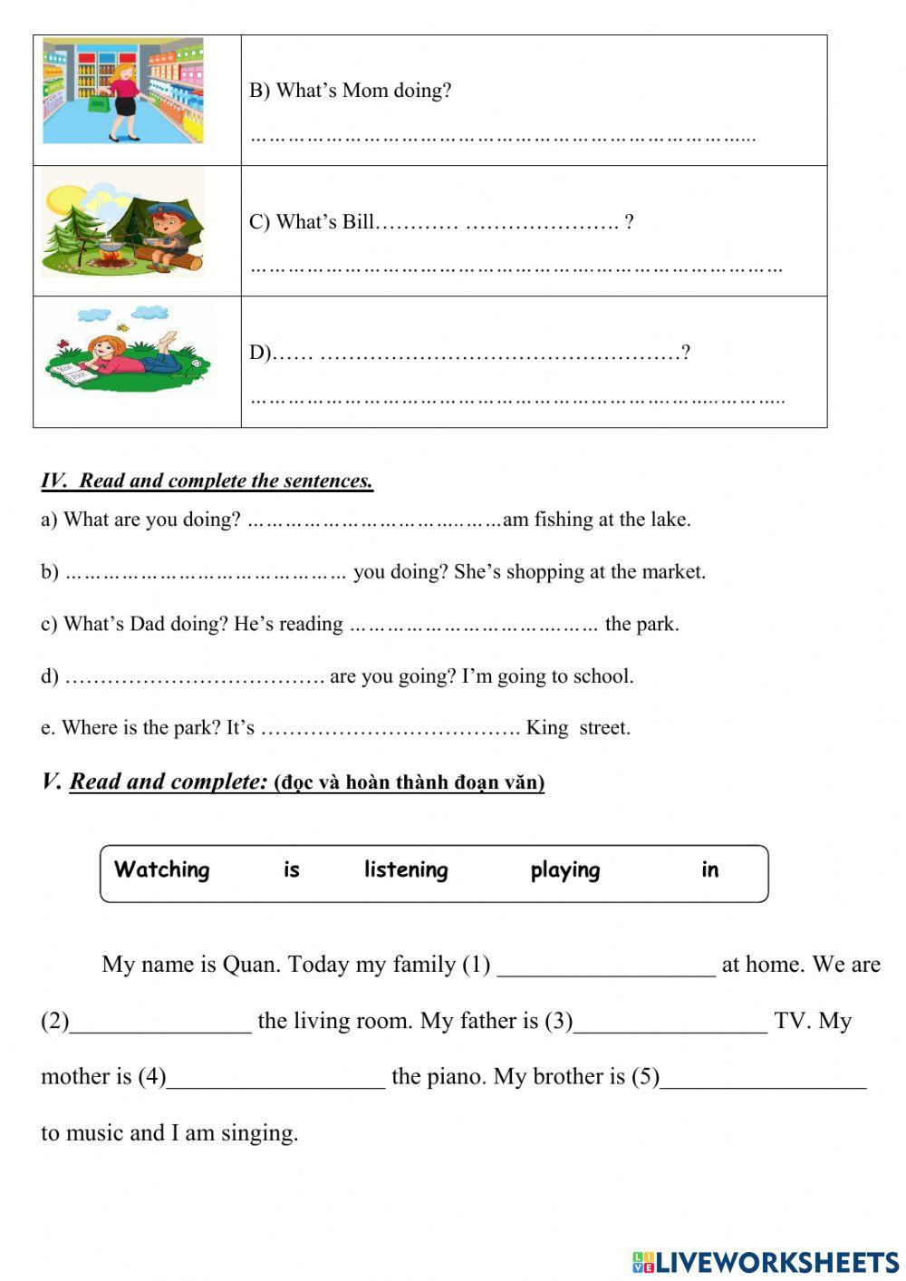 Lesson What's Mom doing