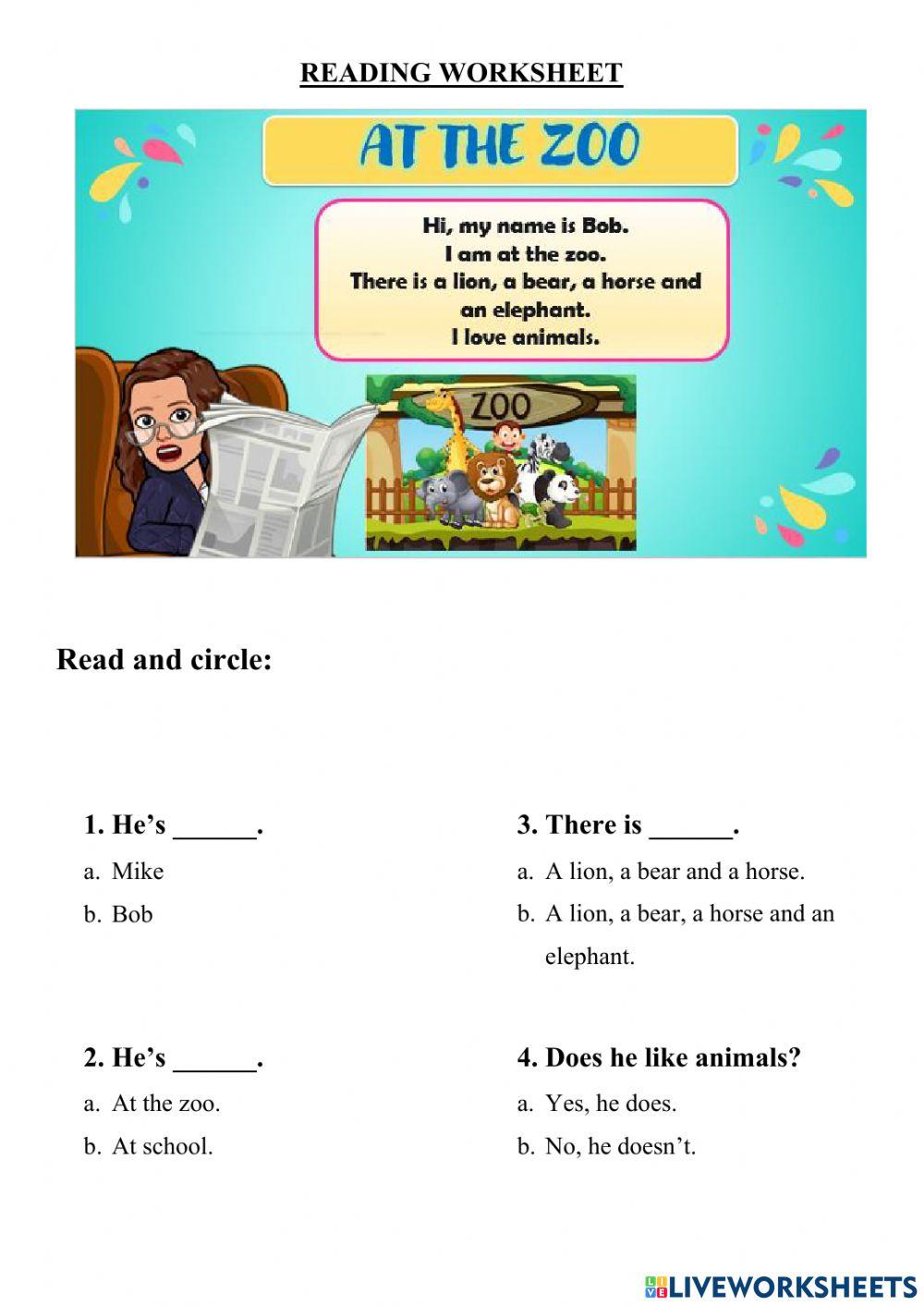 Reading - Diagnostic worksheet | Live Worksheets