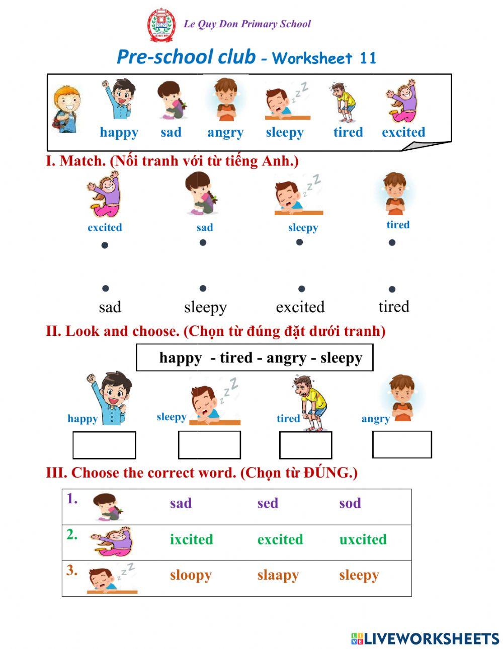 Pre school worksheet 11