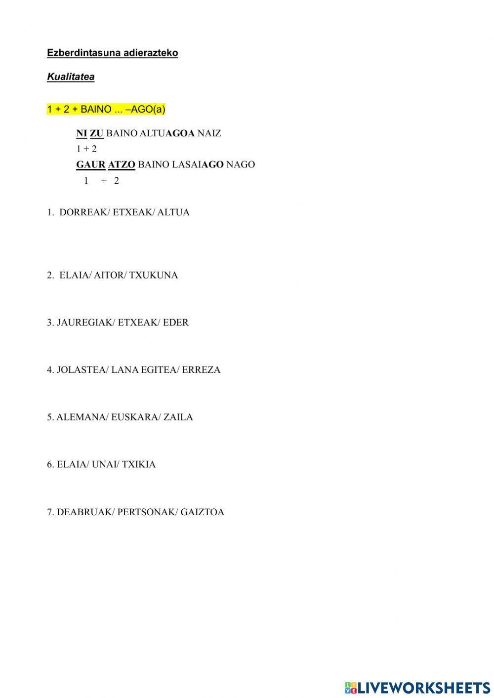 Ezberdintasuna adierazi