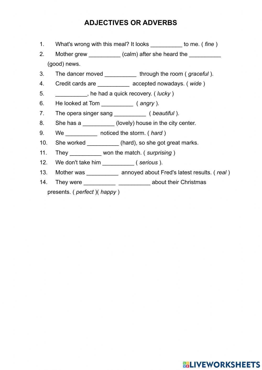 Adjectives and Adverbs