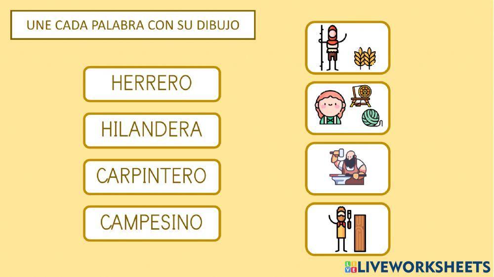 Personajes castillo artesanos mayúscula