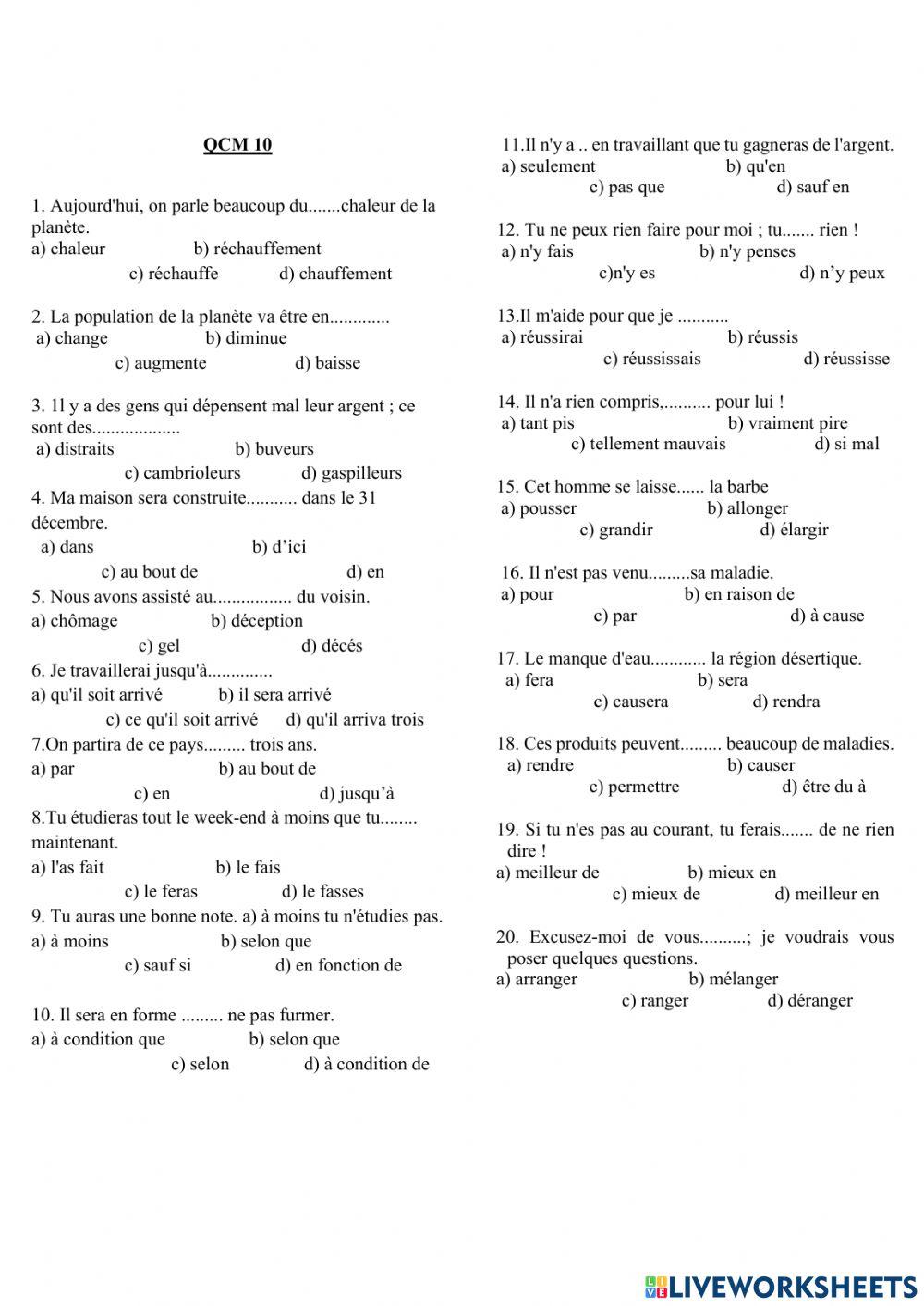 Les activités quotidiennes