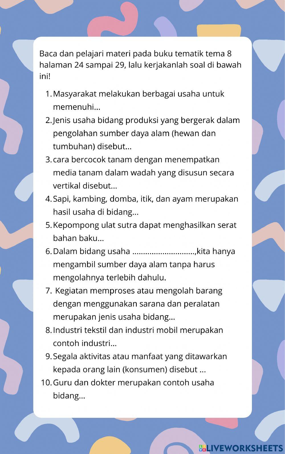 Ips kelas 5 tema 8 subtema 1