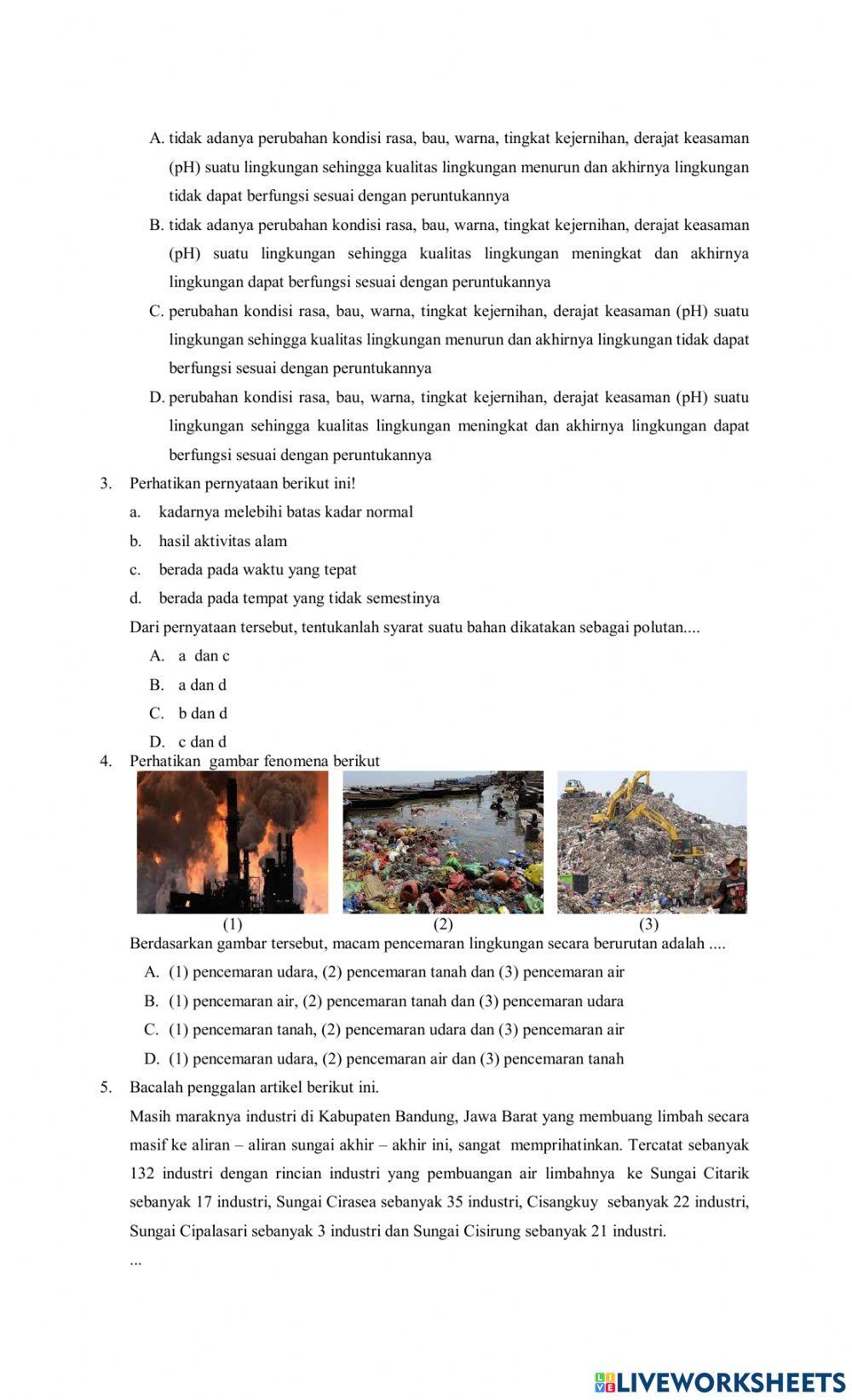 Pencemaran lingkungan