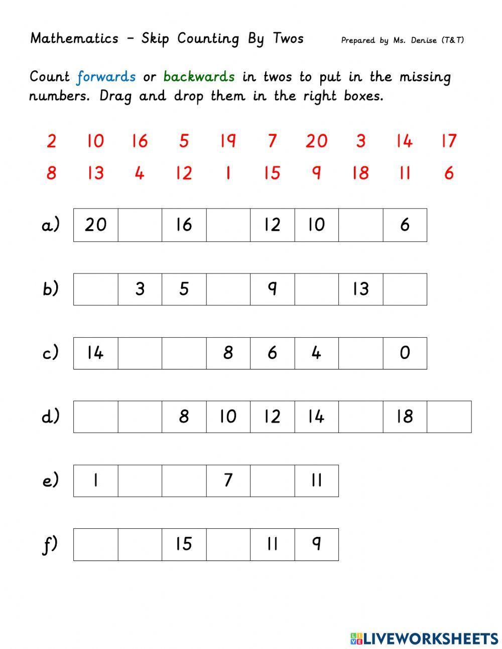 Skip Counting By Twos