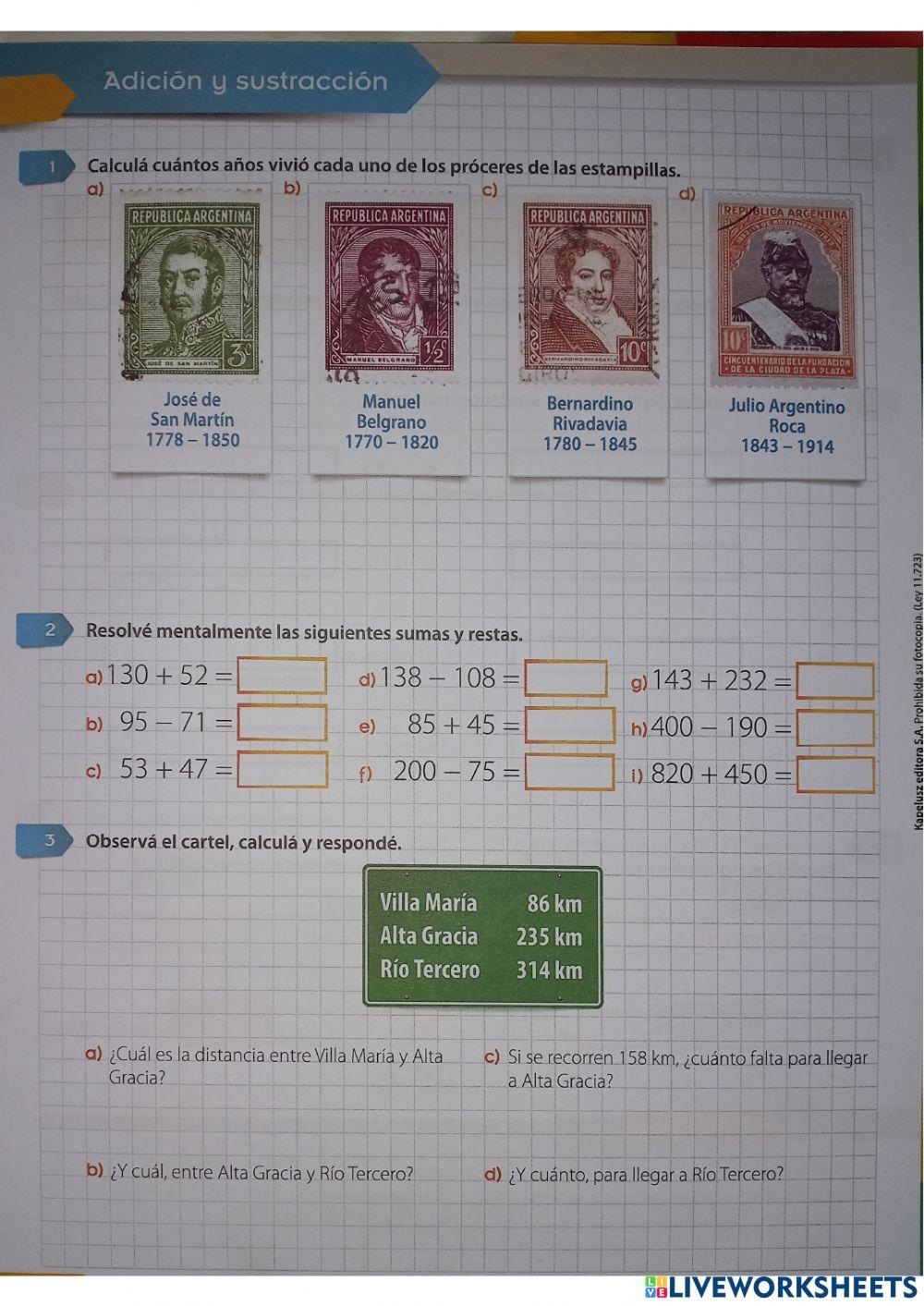 Adición y sustracción