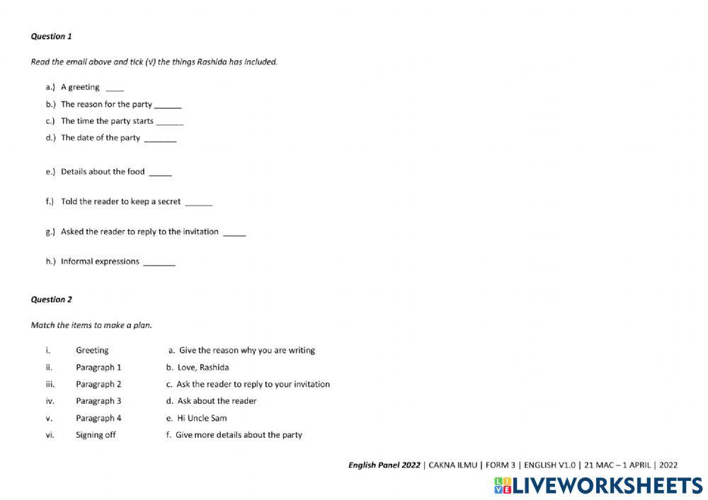 Invitation to a Party Email